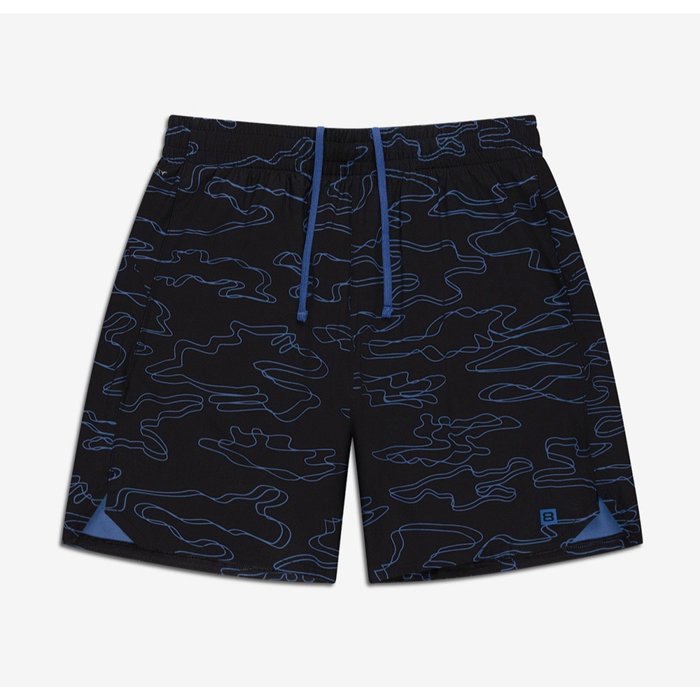 Layer 8 Men's Qwick-Dry Black Camo Training Shorts Size Medium New